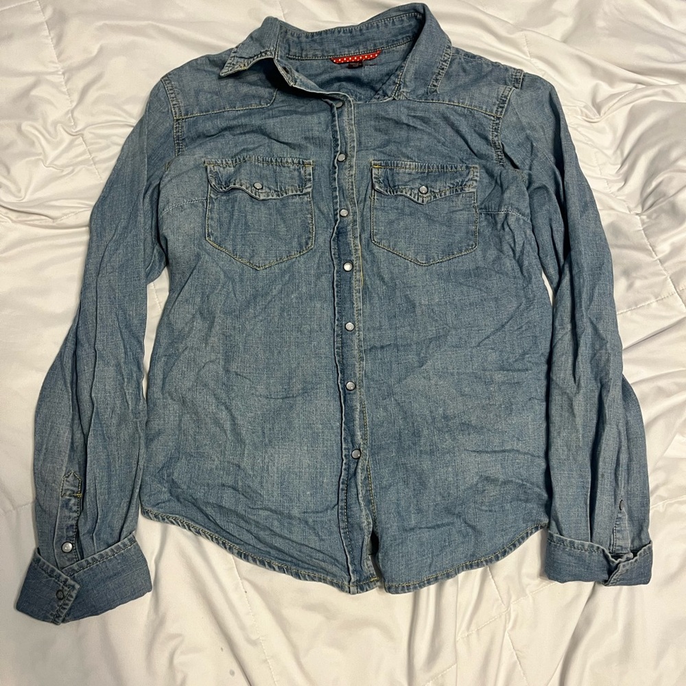 Jean Button-down Long Sleeve. Thin